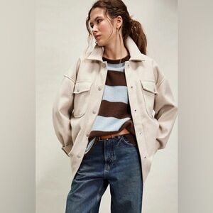 We The Free Butter Cream Fur Jacket